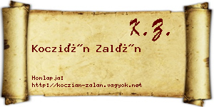 Koczián Zalán névjegykártya